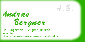 andras bergner business card